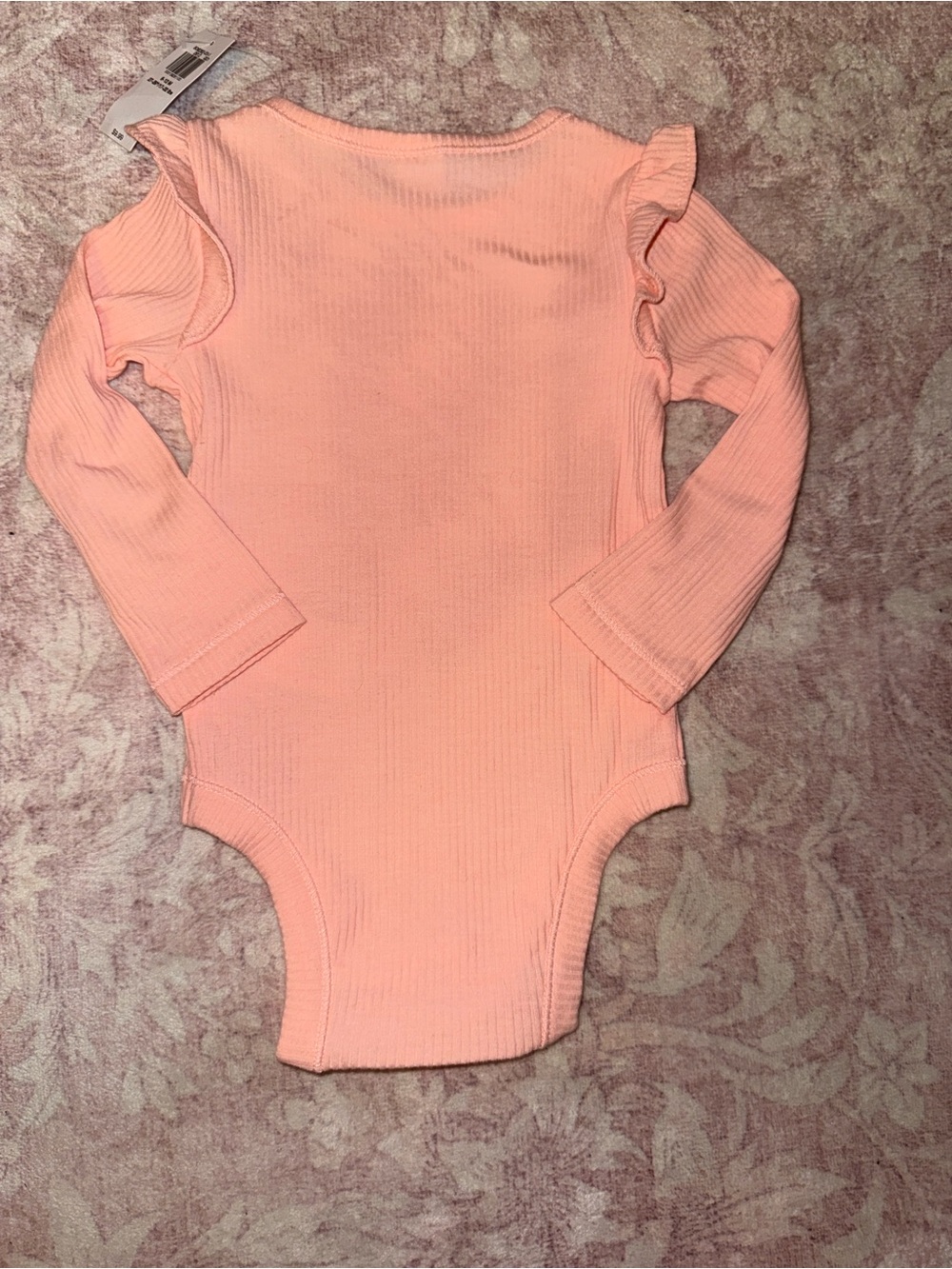 Old Navy Ribbed Lon-Sleeve Ruffle Shoulder Onsie - Picture 4 of 4